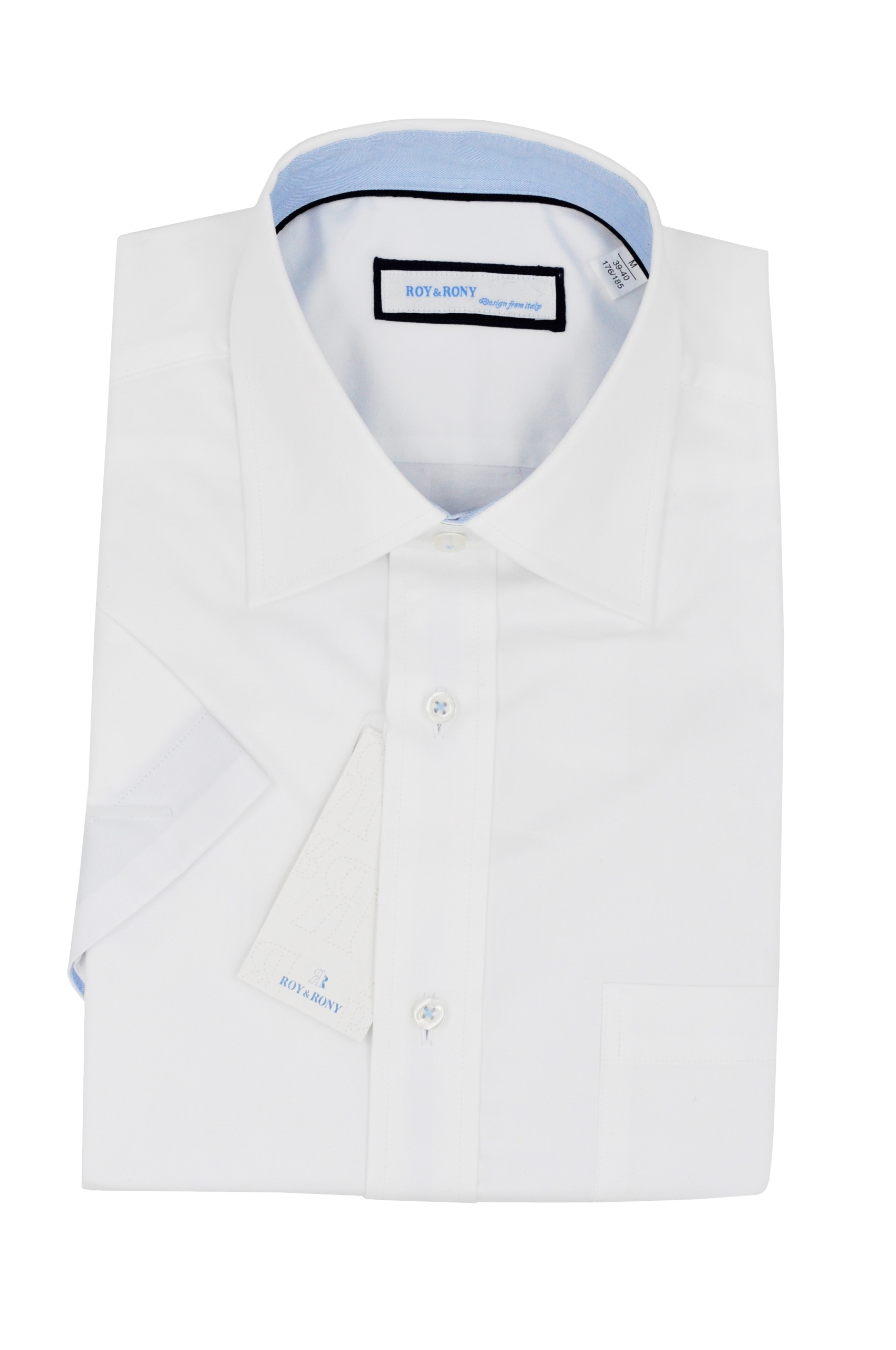 Elegantní pánská košile XL 43, bílá, vypasovaná, krátký rukáv, 100% Bavlna