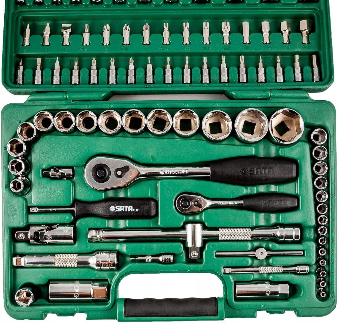 SATA ST09013SJ ZESTAW 88 KLUCZY KLUCZE NASADOWYCH 1/4" 1/2" METRYCZNE Liczba elementów w zestawie 88