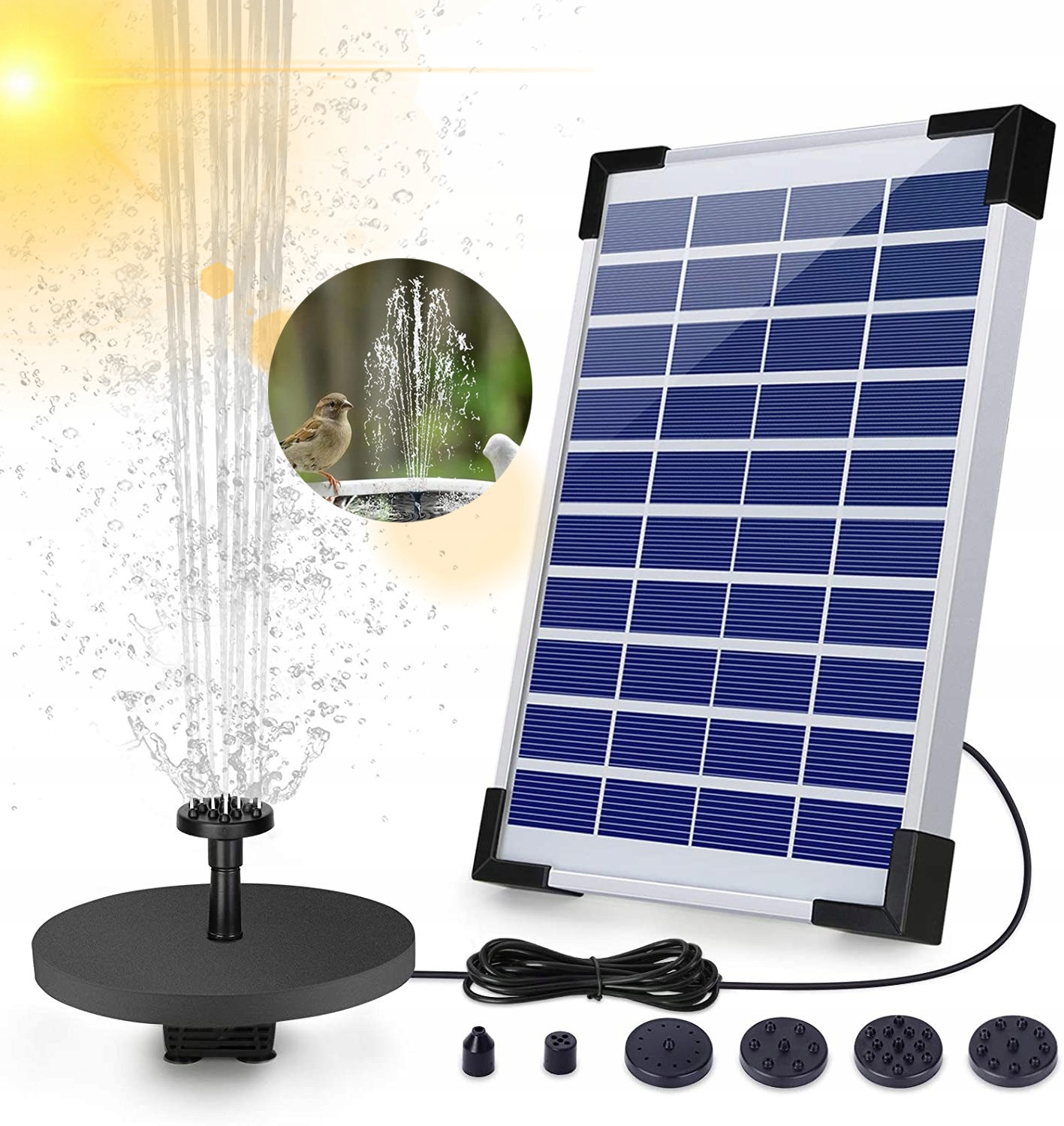 Fontána 5W 380 L/h Se 6 Tryskami Pro Rybníky A Bazény