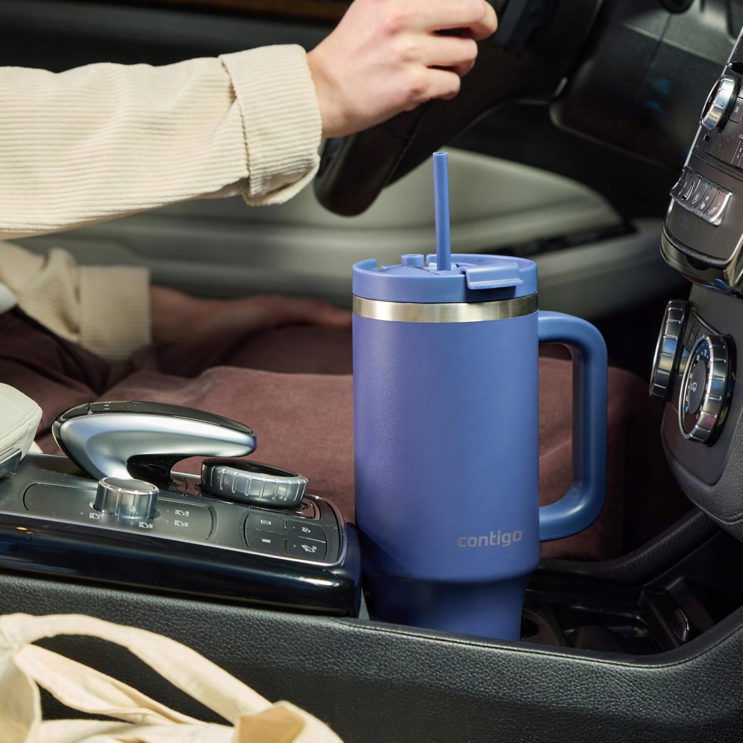 CONTIGO Butelka Termiczna Ze Stali Nierdzewnej 1200 ml Z Uchem I Słomką — miniatura 7