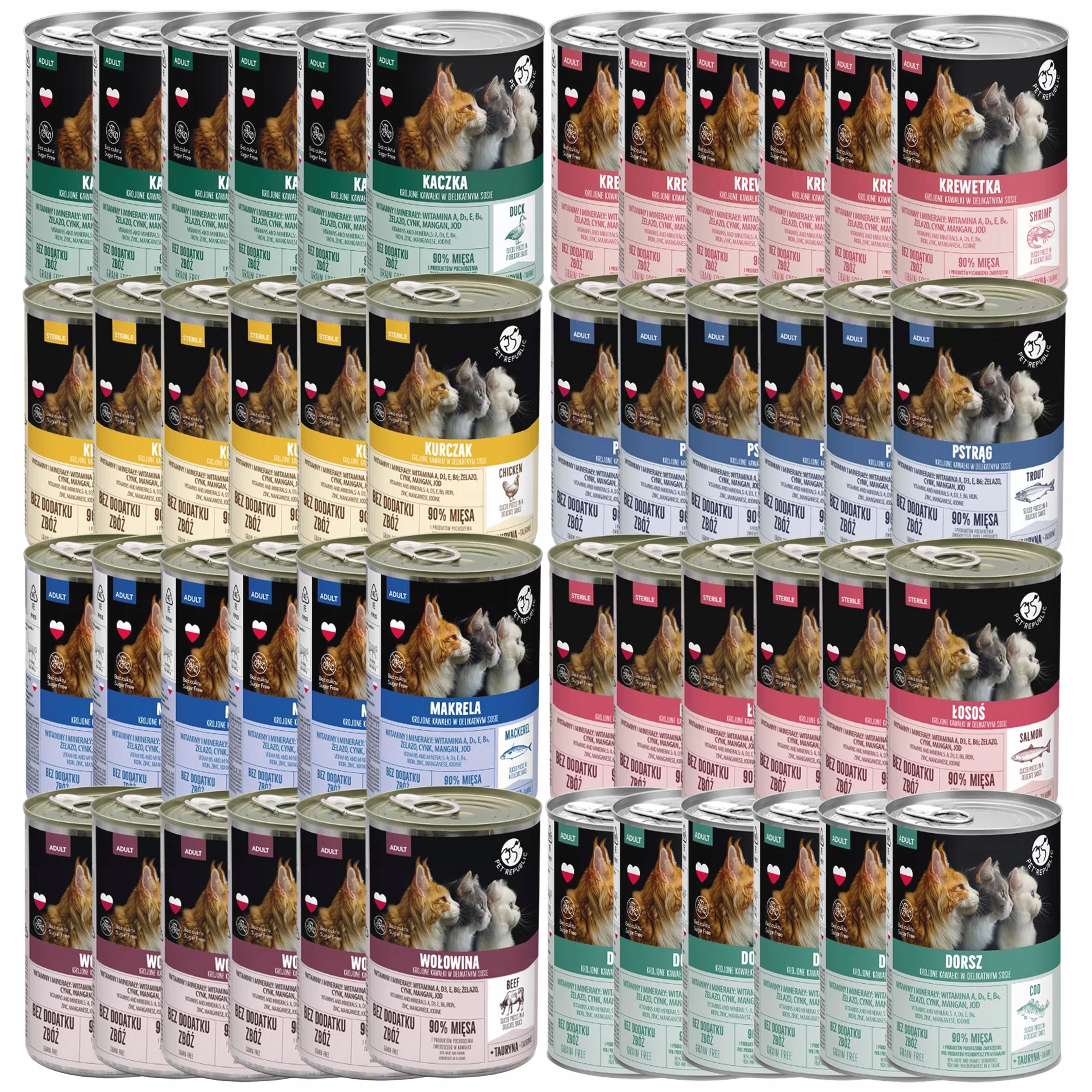 Pet Republic krmivo pro kočky pro kočky mix chutí 48 x 400 g