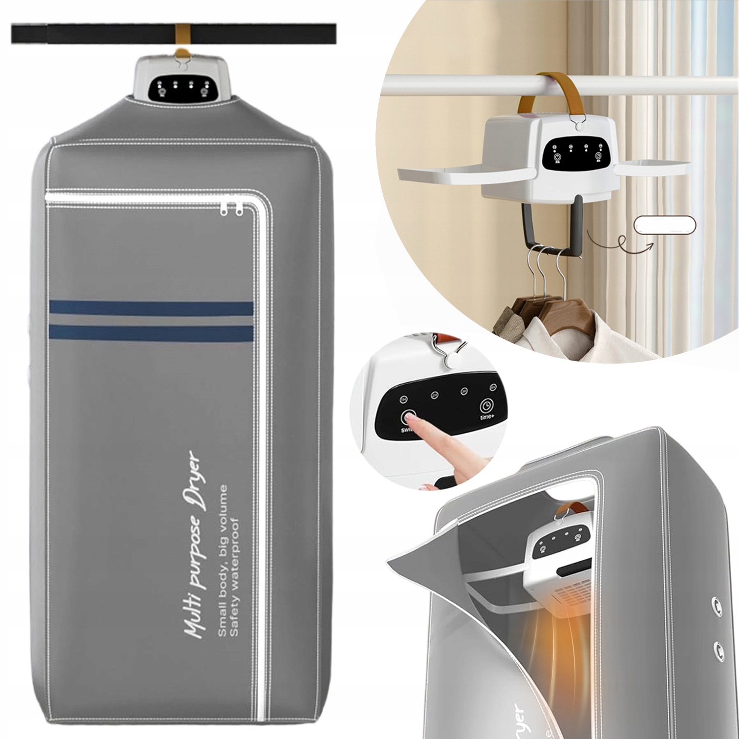 Sušák Přenosná, Skládací, 600 W Tichá, Rychleschnoucí, Trvanlivá Na Oblečení