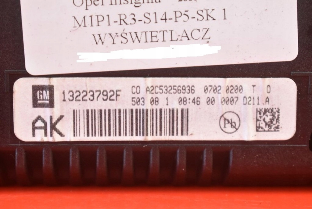 display 13223792F OPEL INSIGNIA A 08-17