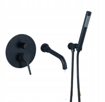 Podomítková vaňová batéria čierna Black Mat Box