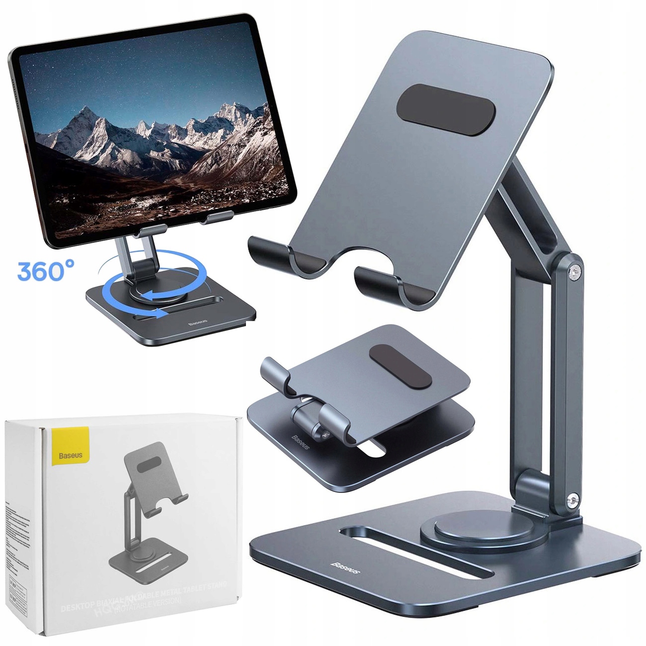 Baseus Kovový stojan Držák na Tablet Otočný Nastavitelný na stůl