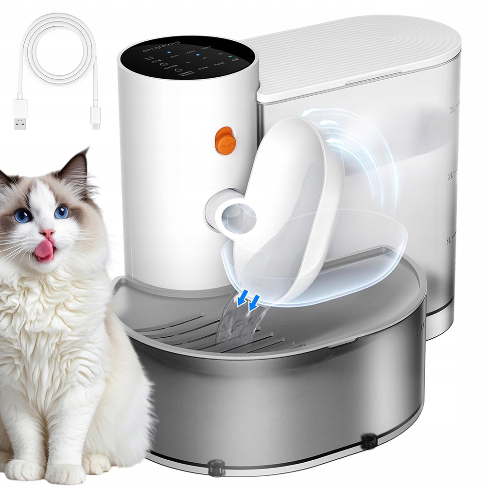 Levně Napáječka Fontána Pro Kočky Psa Miska Automatická Voda Tichá 23DB 3L 5V