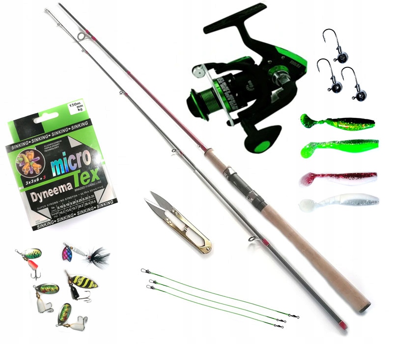 Rybářský Set Spinning Cat 240 Naviják Štika Candát Akcesoria