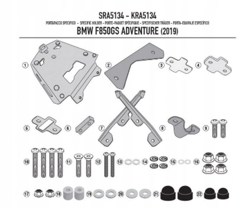 Kappa Centrálny Kufrový Rošt Bmw F 850GS Adventure (19) Aluminiový
