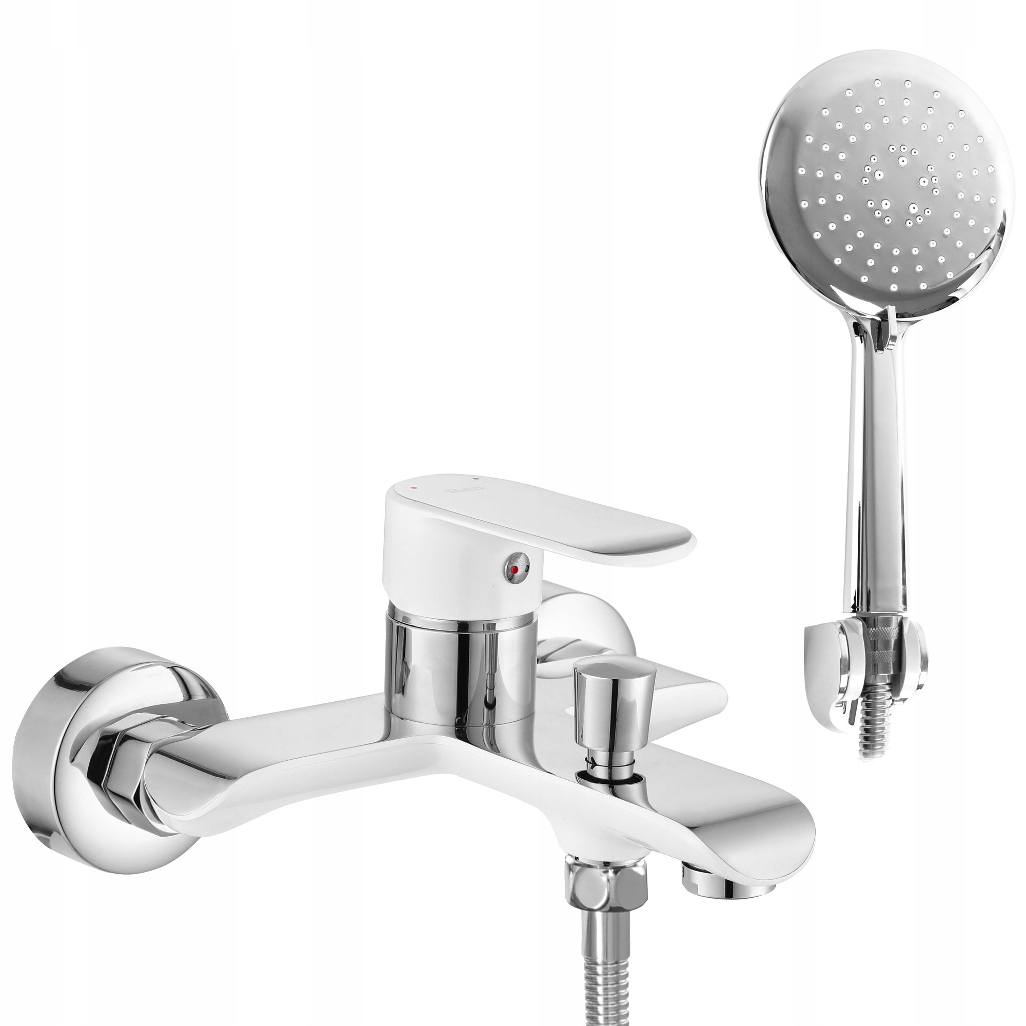 

Bateria Bloom biała chrom wannowa ścienna Rea