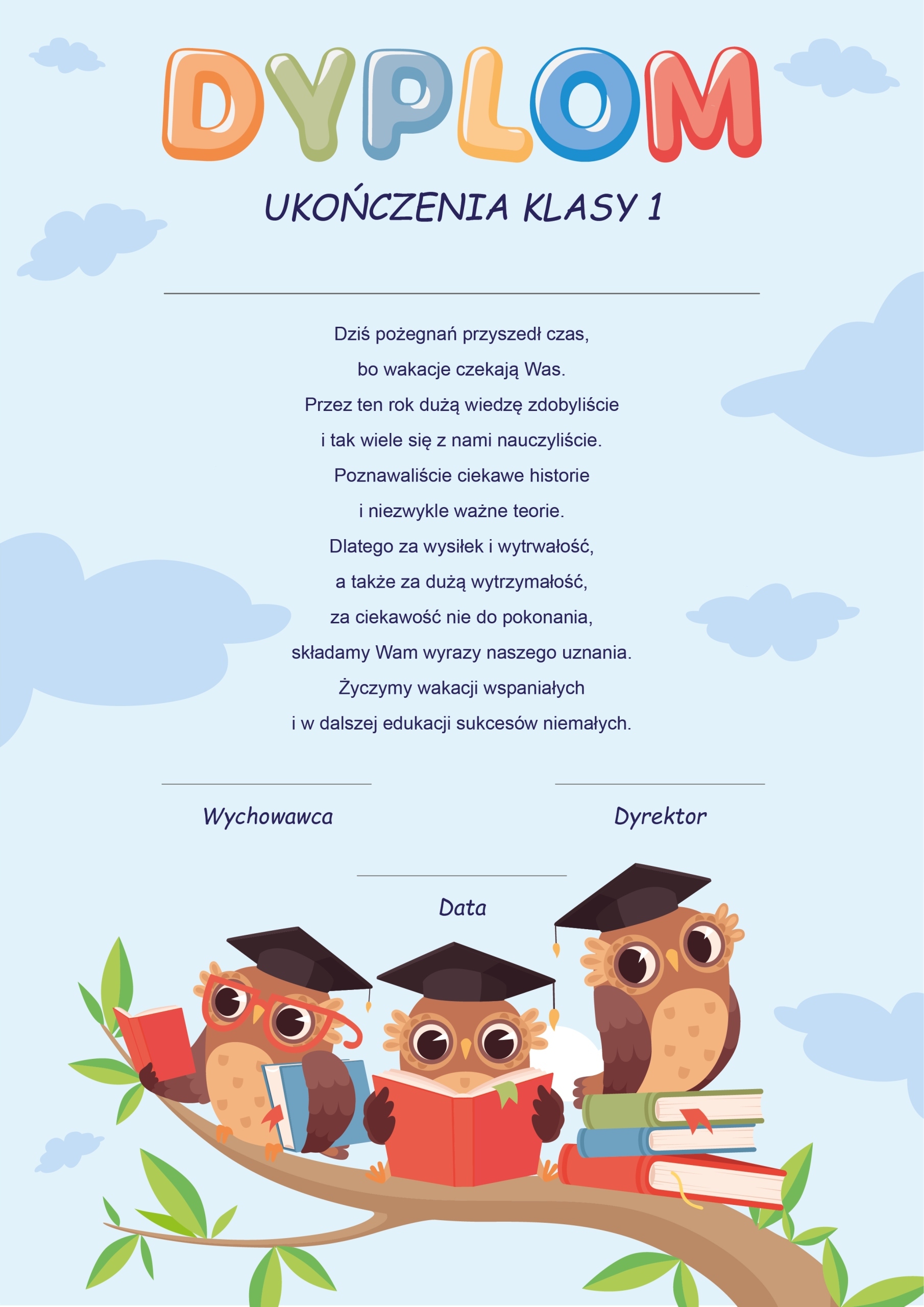

Dyplom Ukończenia Klasy 1