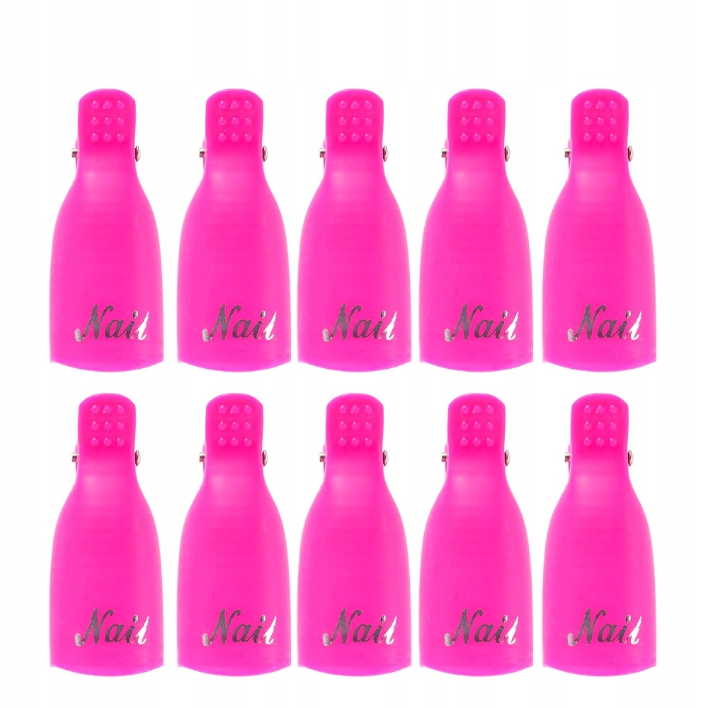 KLIPSY do HYBRYDY AKRYLU ŻELU LAKIERU 10SZT KLIPS DO USUWANIA ŚCIĄGANIA Stan opakowania oryginalne