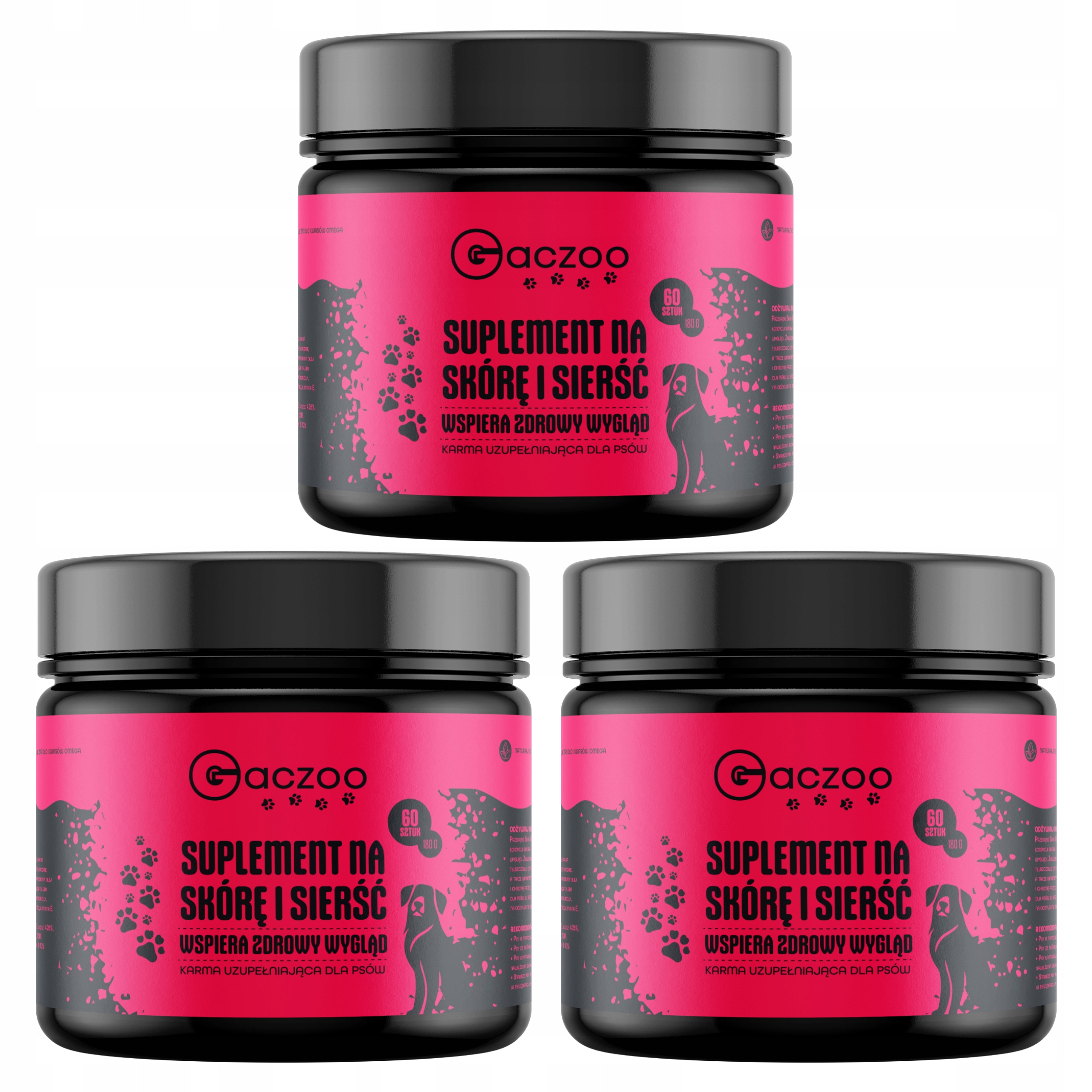 Levně Doplněk pro psa Gaczoo Na kůži a srst 180 ks 3 x 180 g zdravá lahůdka