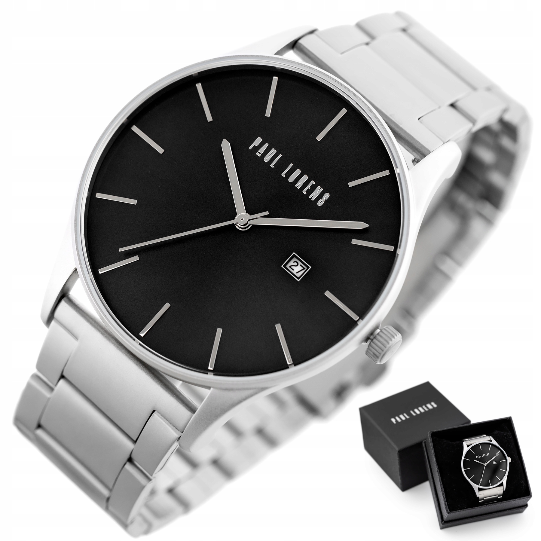Pánské Hodinky Paul Lorens William matné datumovka ocelové Box Gravírování