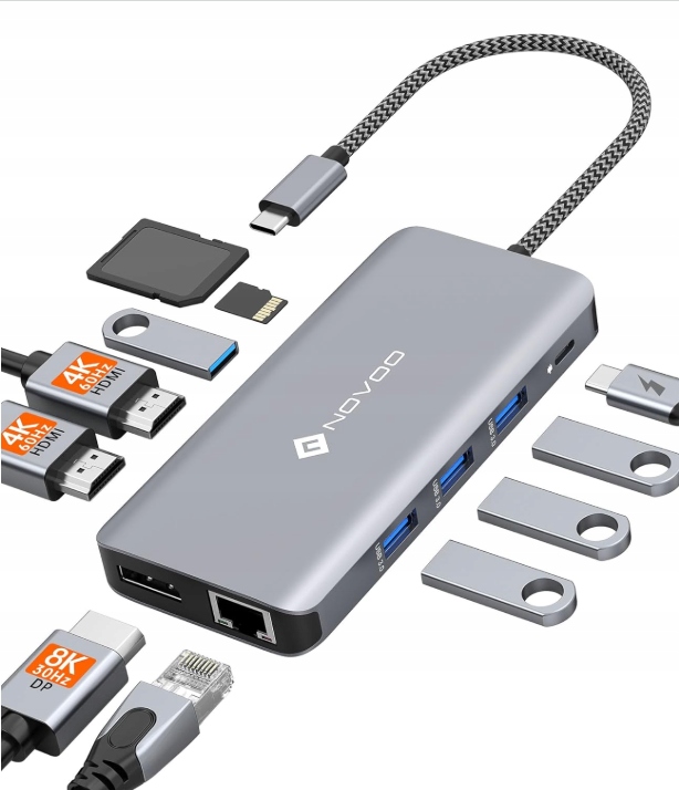 Novoo RM11 Pro+ Usb-c rozbočovač s více displeji 11v1