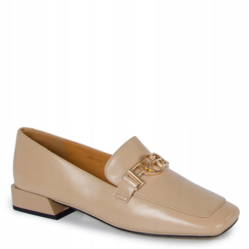 S.barski CR61-3125 Béžové Kožené Mokasíny S Ozdobou 39