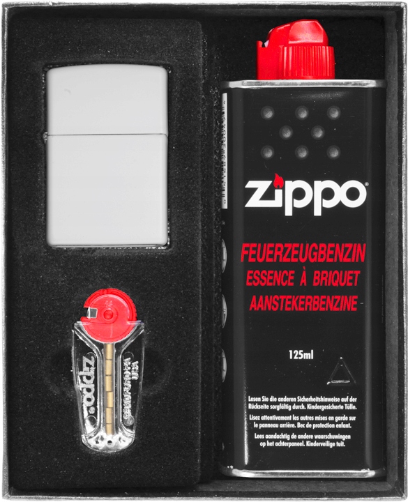 Sada Zippo Zapalovač White Matte Dárkový No1