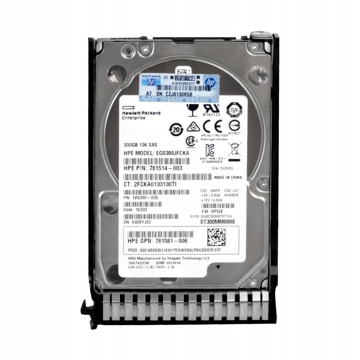 Hp 781514-003 300GB 10K 128MB SAS-3 2,5'' EG0300JFCKA