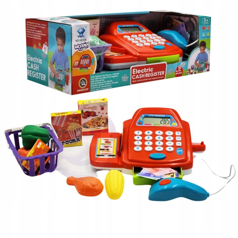 KASA SKLEPOWA Z KALKULATOREM I AKCESORIAMI