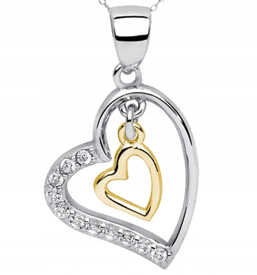 Stříbrný náhrdelník Srdce s zirkony Dámská celebrita pro maminku s přívěskem