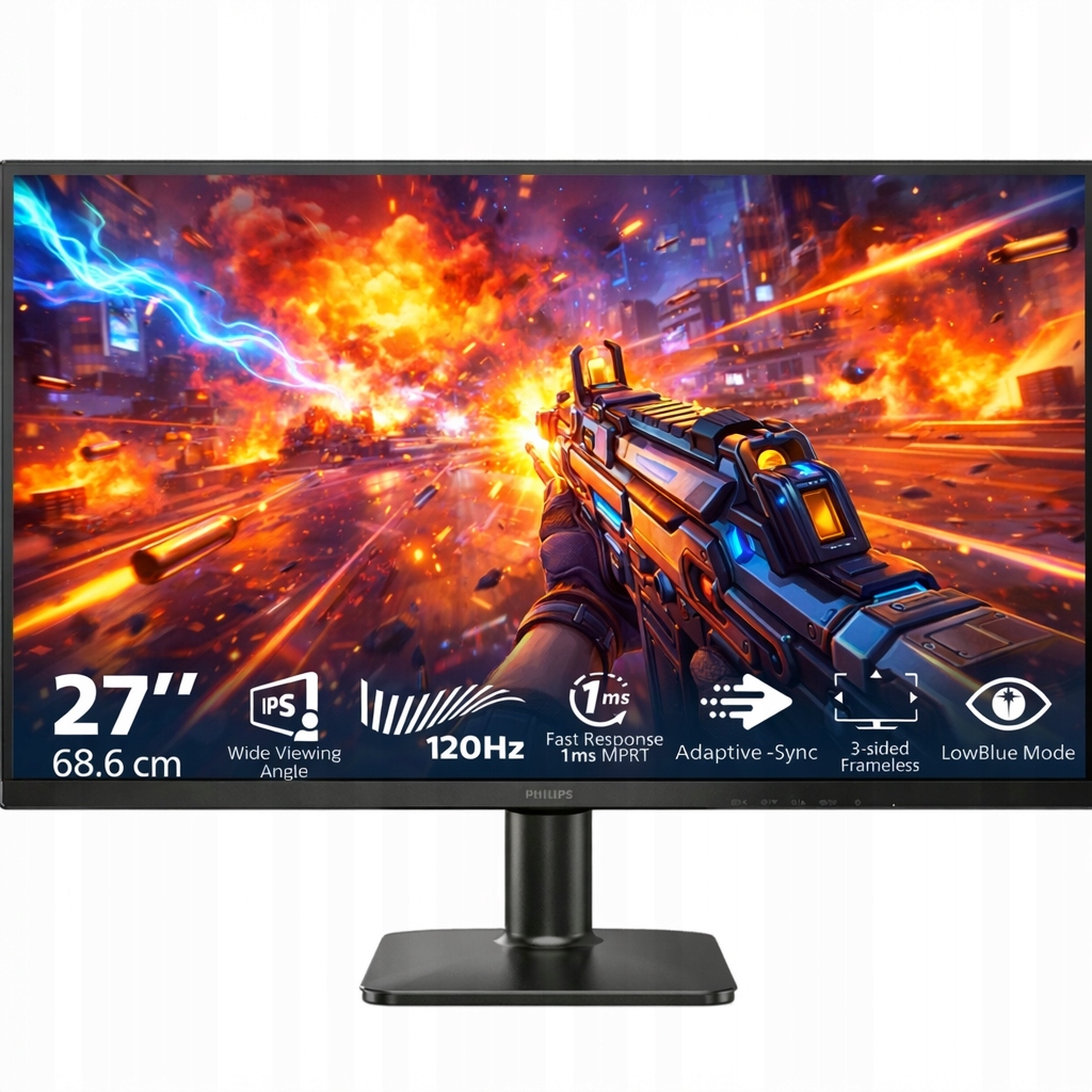 Bezrámový herný monitor Philips 27 palcov 120 Hz 1MS Mprt Ips Hdmi Async