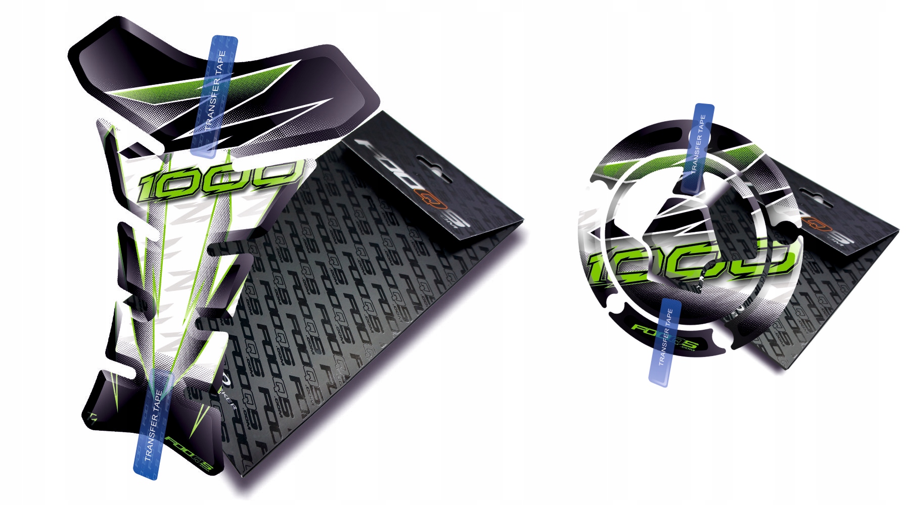 Tank-pad Cap-pad od firmy Fooqs pro Kawasaki Z-1000 Bílá Zelená