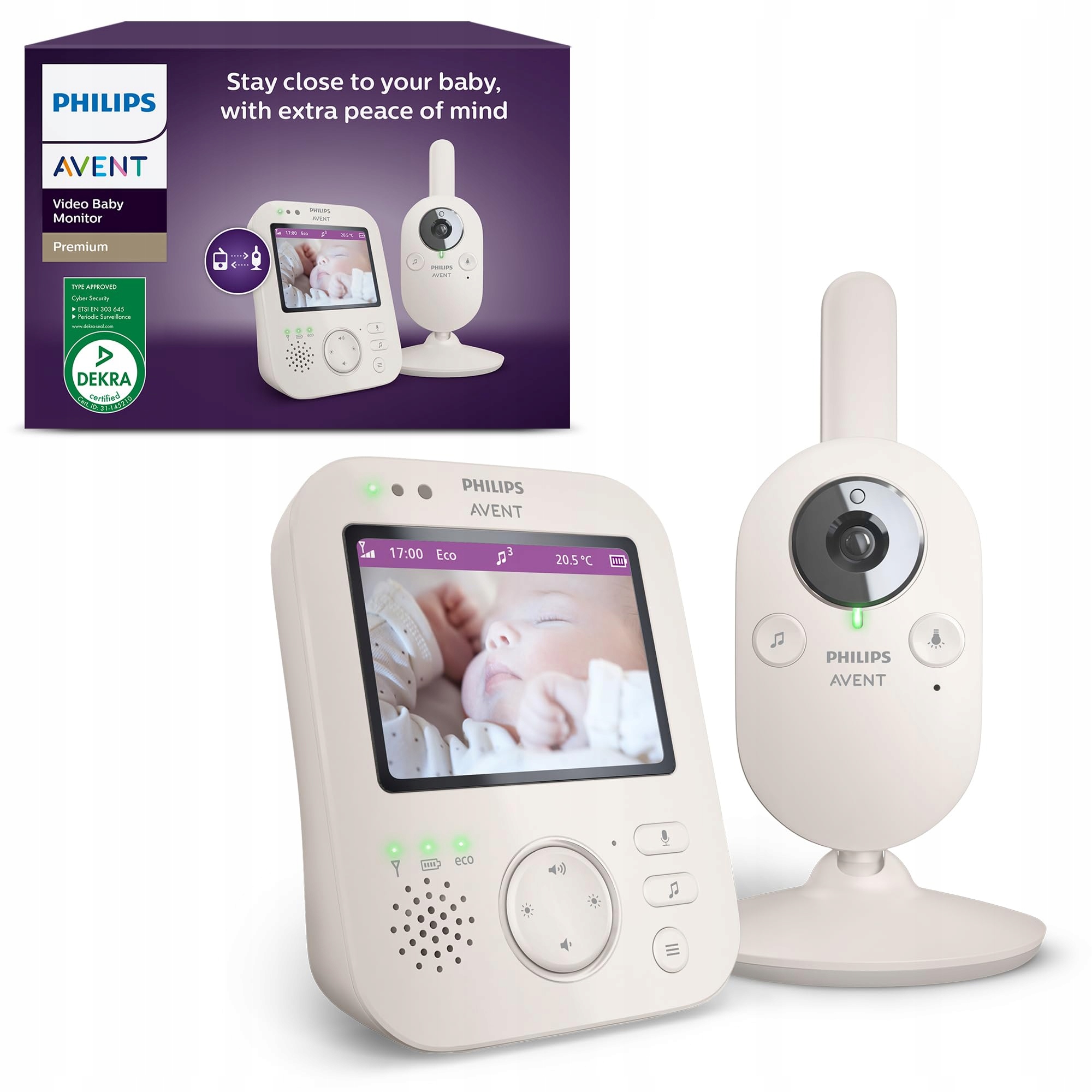 PHILIPS Avent Niania Elektroniczna Kamera 35" Zoom Termometr Nocny Widz — miniatura 2