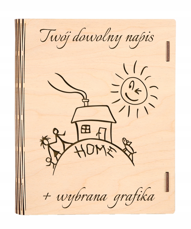 

Drewniane pudełko na zdjęcia15x21 Napis +grafika