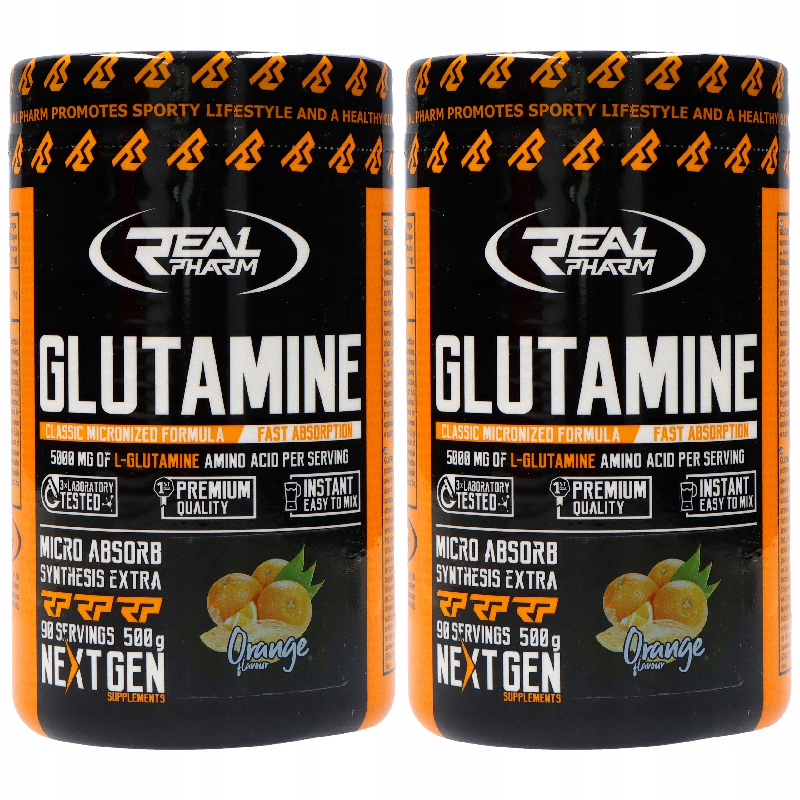 2x Real Pharm Glutamine 500 g Glutamin Aminokyselina Síla