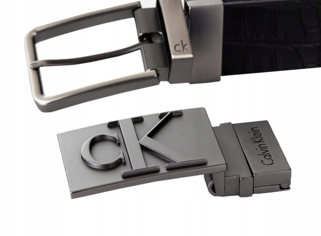 Set 4V1 Pásek Calvin Klein Kůže Oboustranný Černý Hnědý Giftbox