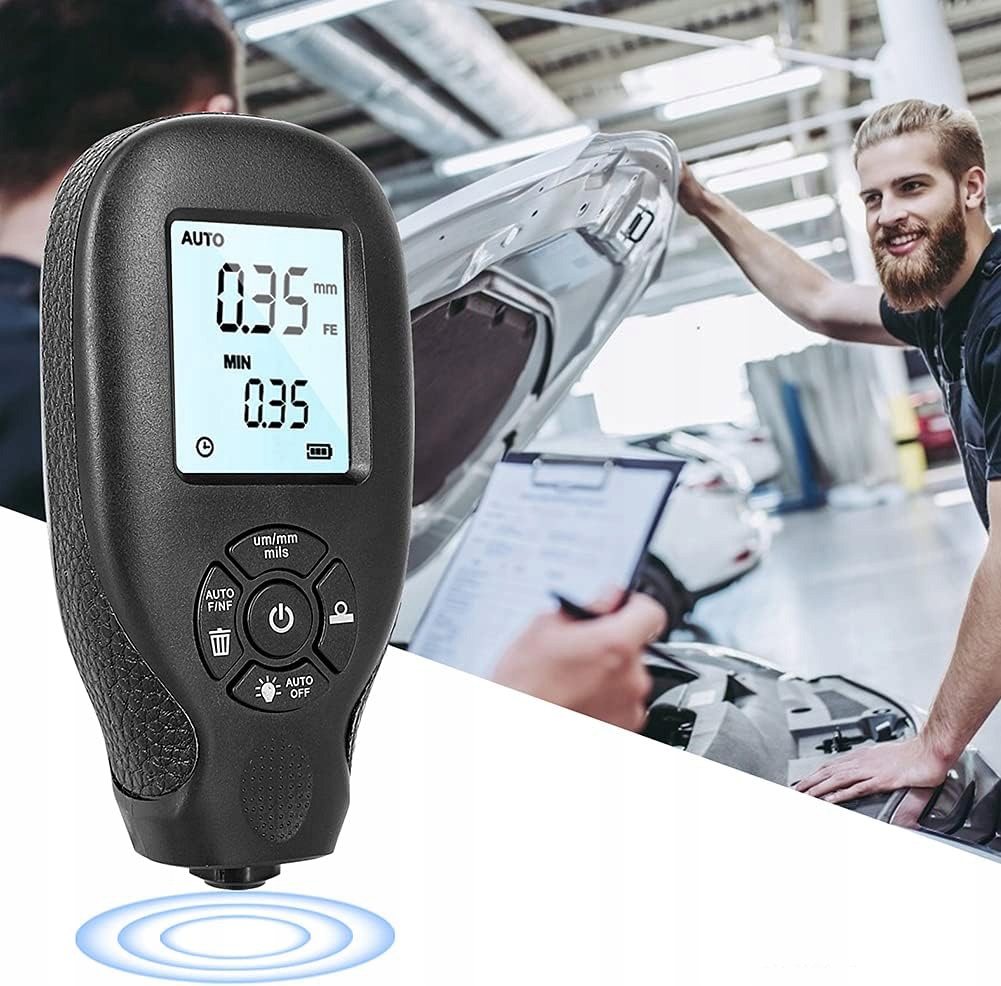 MIERNIK GRUBOŚCI LAKIERU GRUBOŚCI POWŁOKI CZUJNIK TESTER SAMOCHODOWY Waga produktu z opakowaniem jednostkowym 0.6 kg