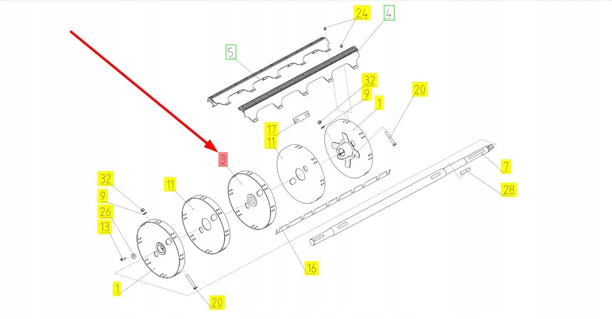 100399741 Środkowy dysk bębna Producent części Rostselmash