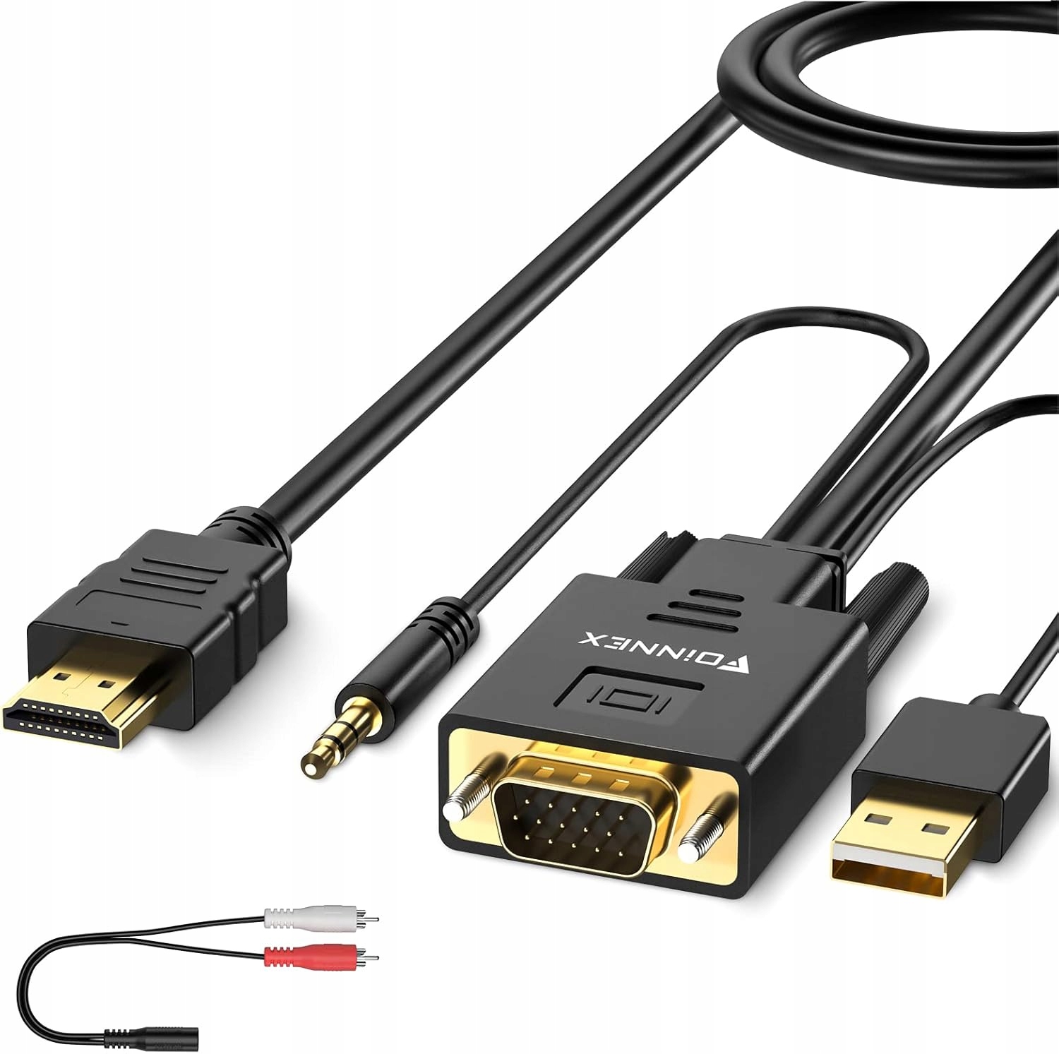PRZEJŚCIÓWKA ADAPTER FOINNEX VGA DO HDMI + AUDIO
