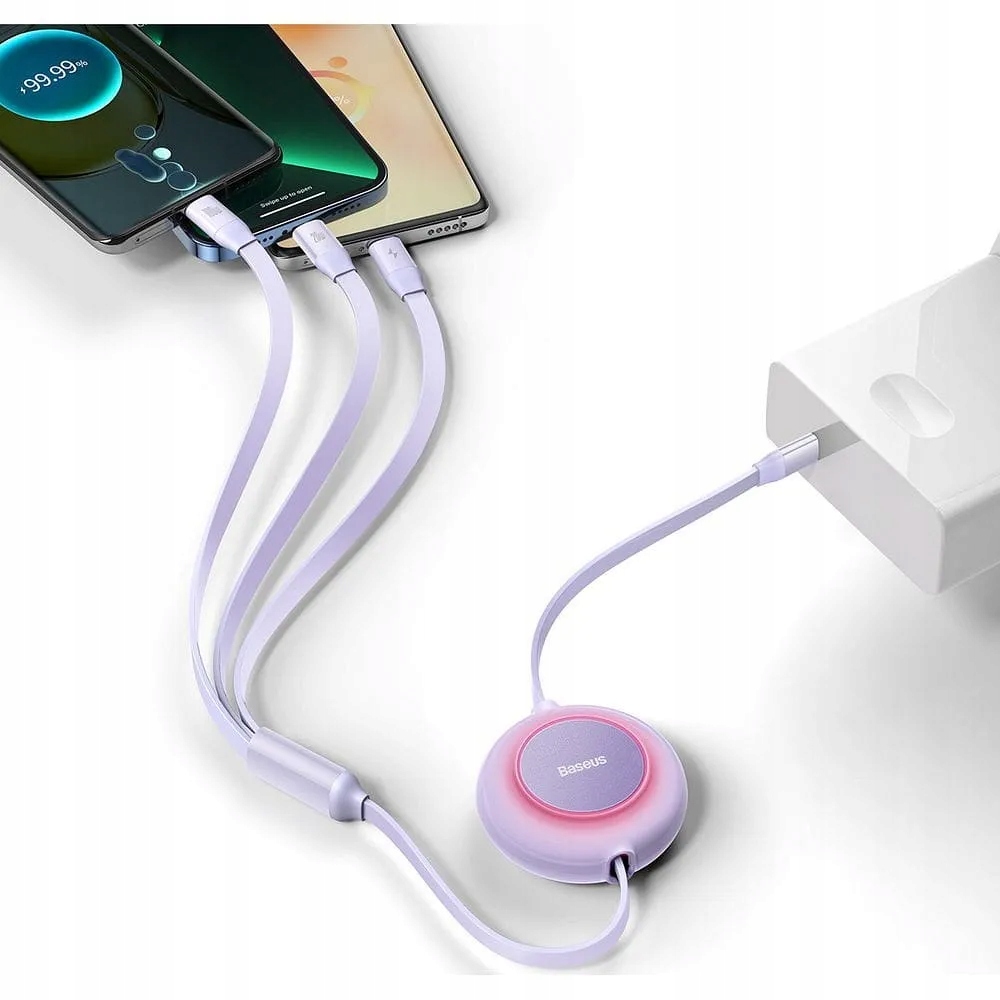 BASEUS kabel Typ C do Micro/Lighting/Typ C 3w1 Bright Mirror 2 Power Delive Złącza USB typ C - Apple Lightning