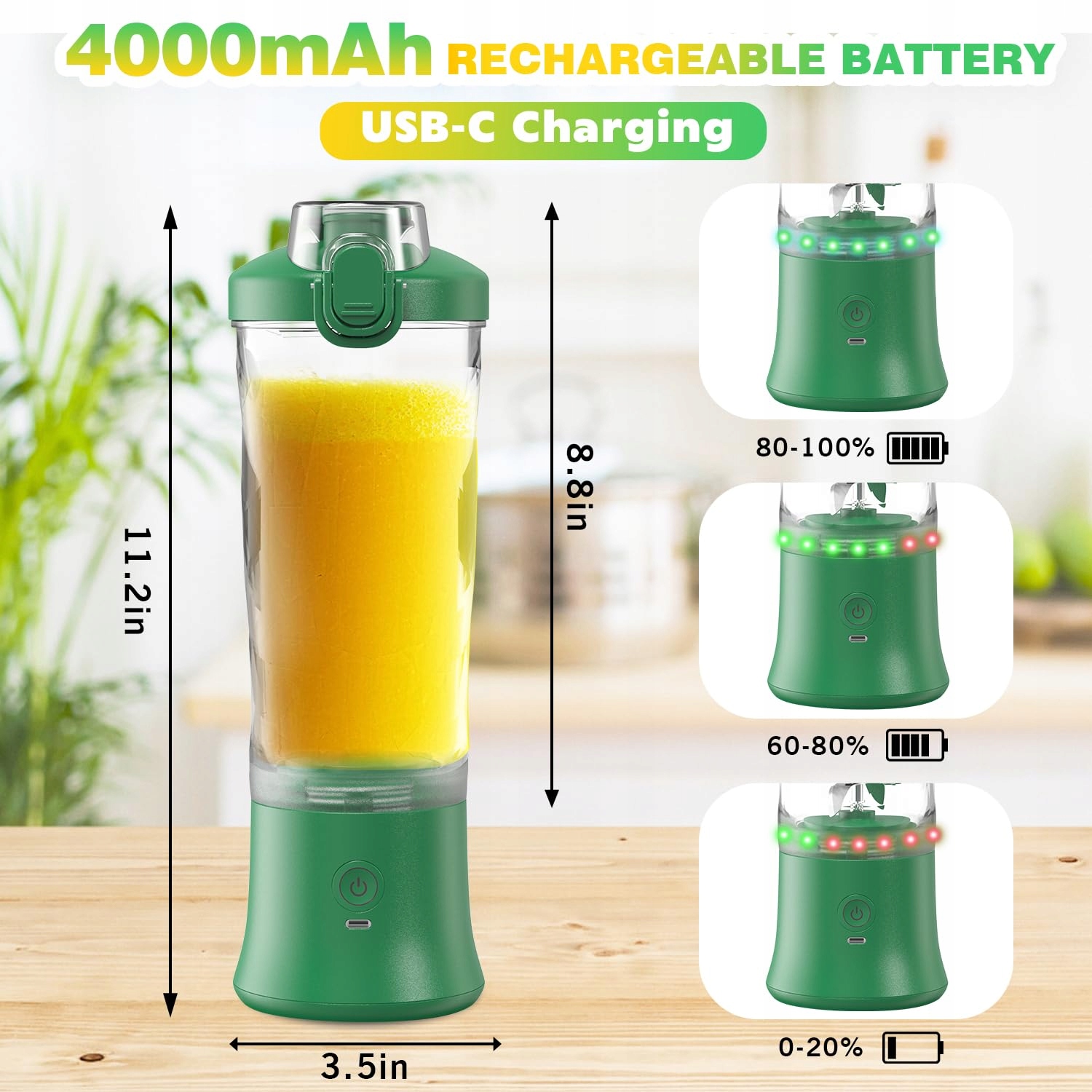 NexaEase Blender Smoothie Maker 600ml USB Do Kuchni i Podróży — miniatura 7