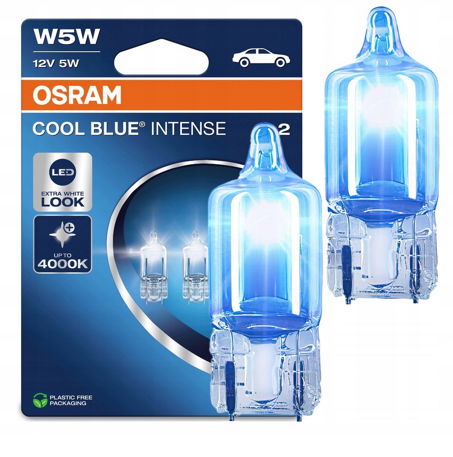 2 X Żarówka W5W Cool Blue Intense Osram 4000K T10 5W 12V Postojówki Wnętrze