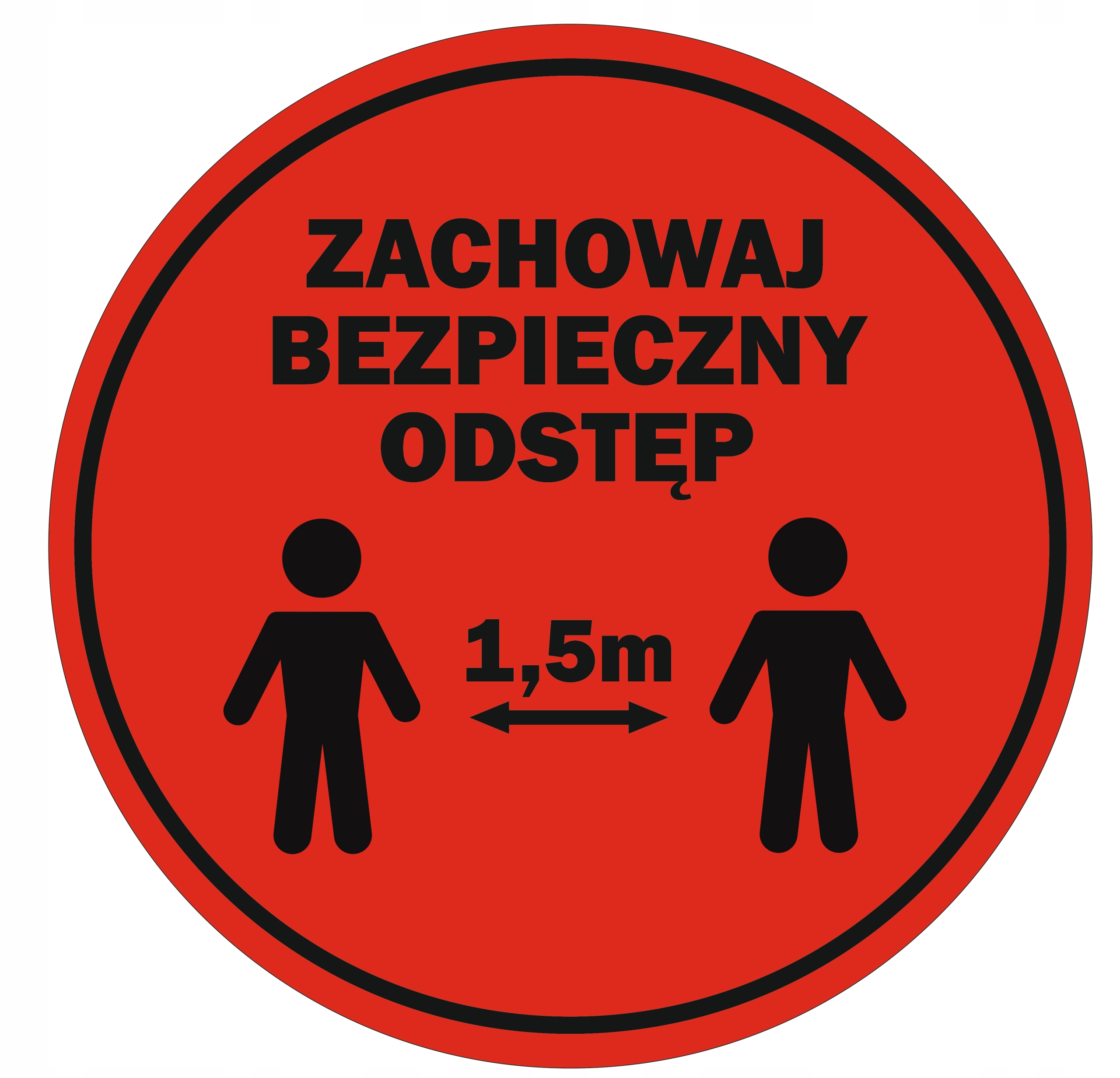 NAKLEJKA NA PODŁOGĘ 30cm ZACHOWAJ ODSTĘP