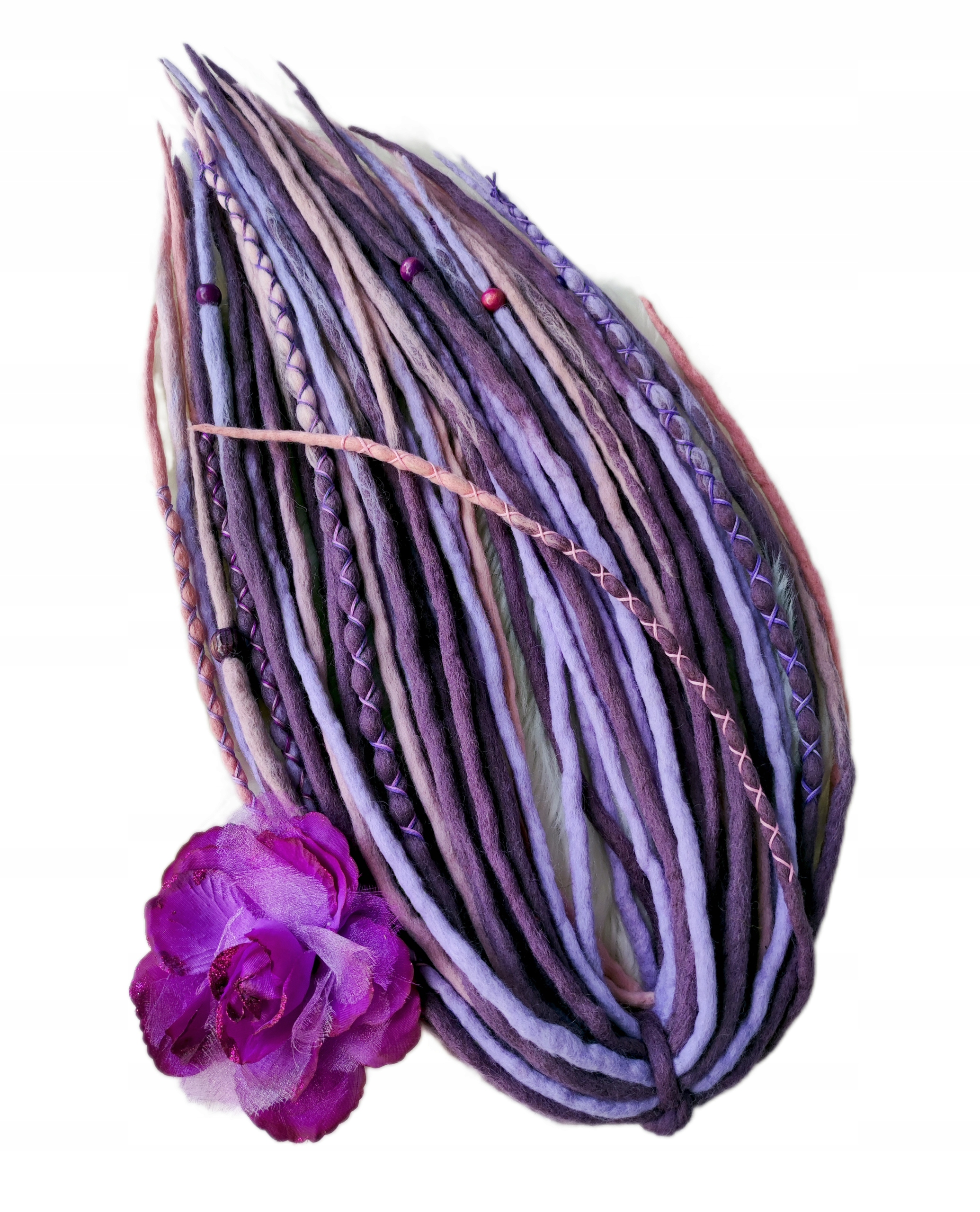 Dredloky Vlněné vřesové růžové, Leknín, 40 kusů