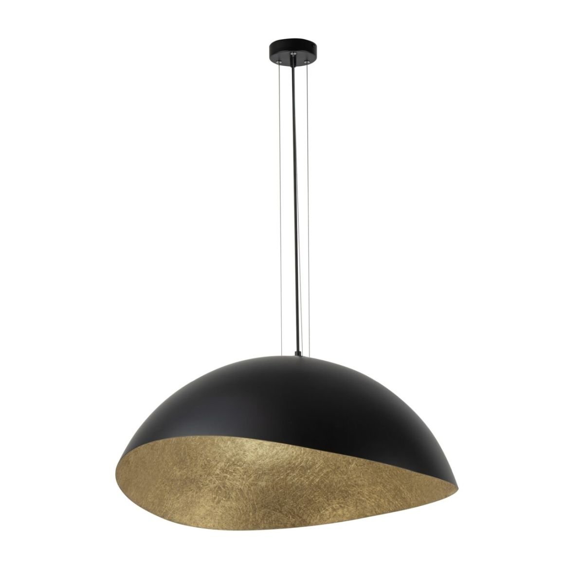 Čierno-zlatá závesná lampa zo živice polkruhová Solaris Sigma Lighting