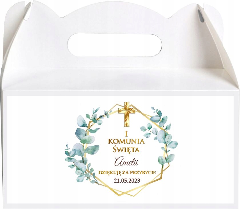 

10szt Pudełko Na Ciasto I Komunia Personalizowane