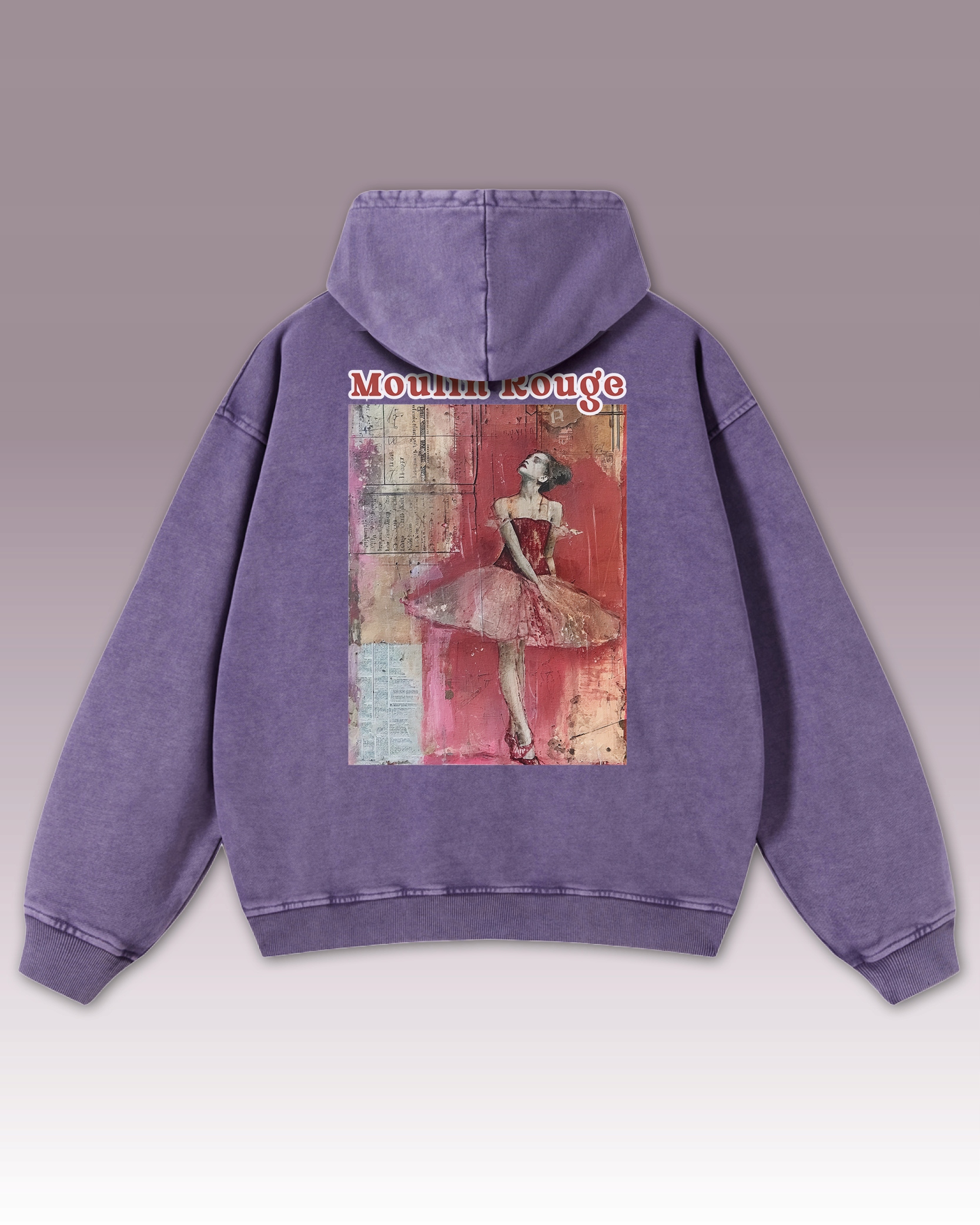 Mikina Moulin Rouge Ballet Tanečnice Baletka Pařížský styl Fialová XXL