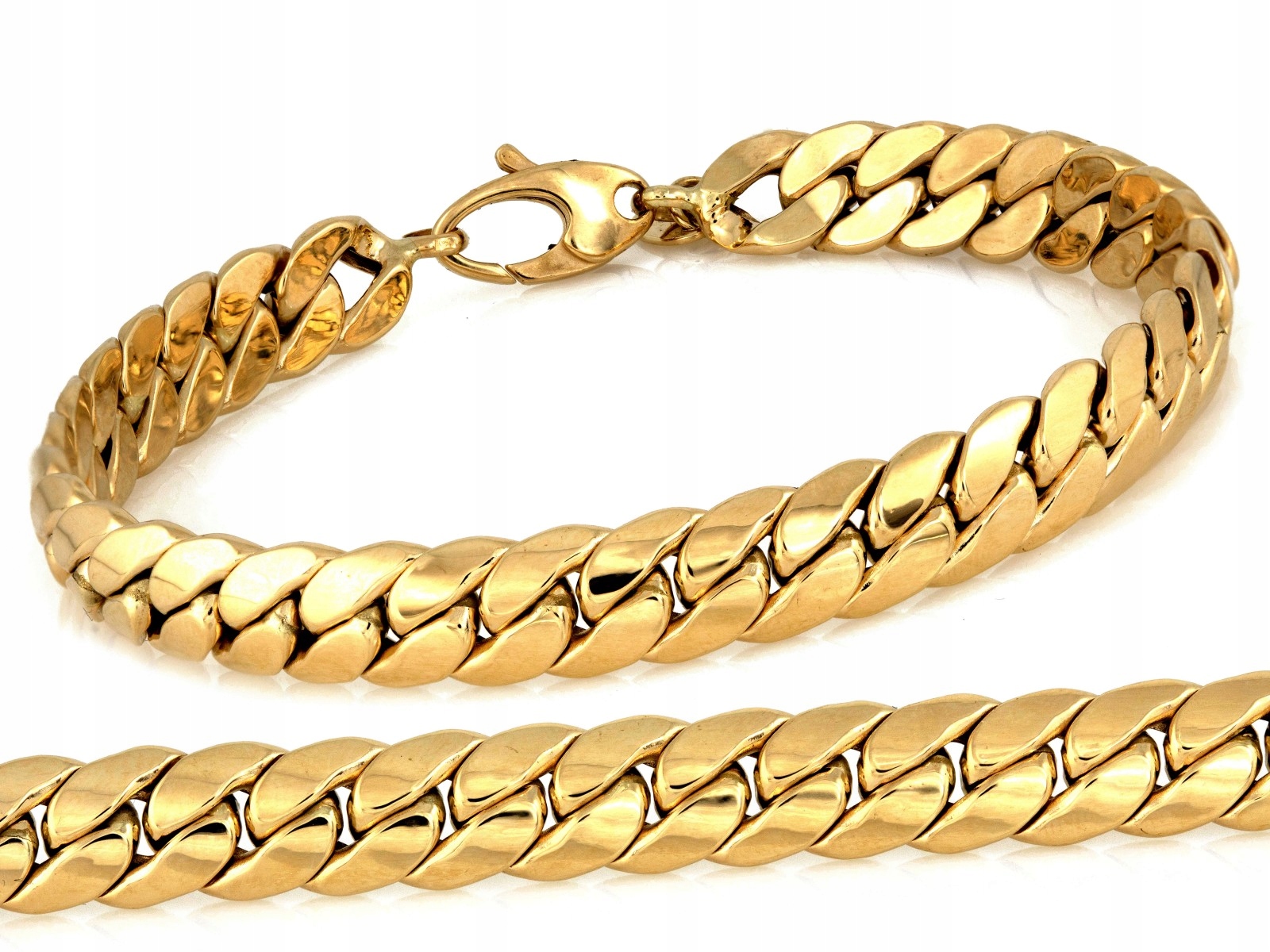 Silný zlatý náramek 585 14k 7.25g široký 7.9 mm, velikost 19, módní