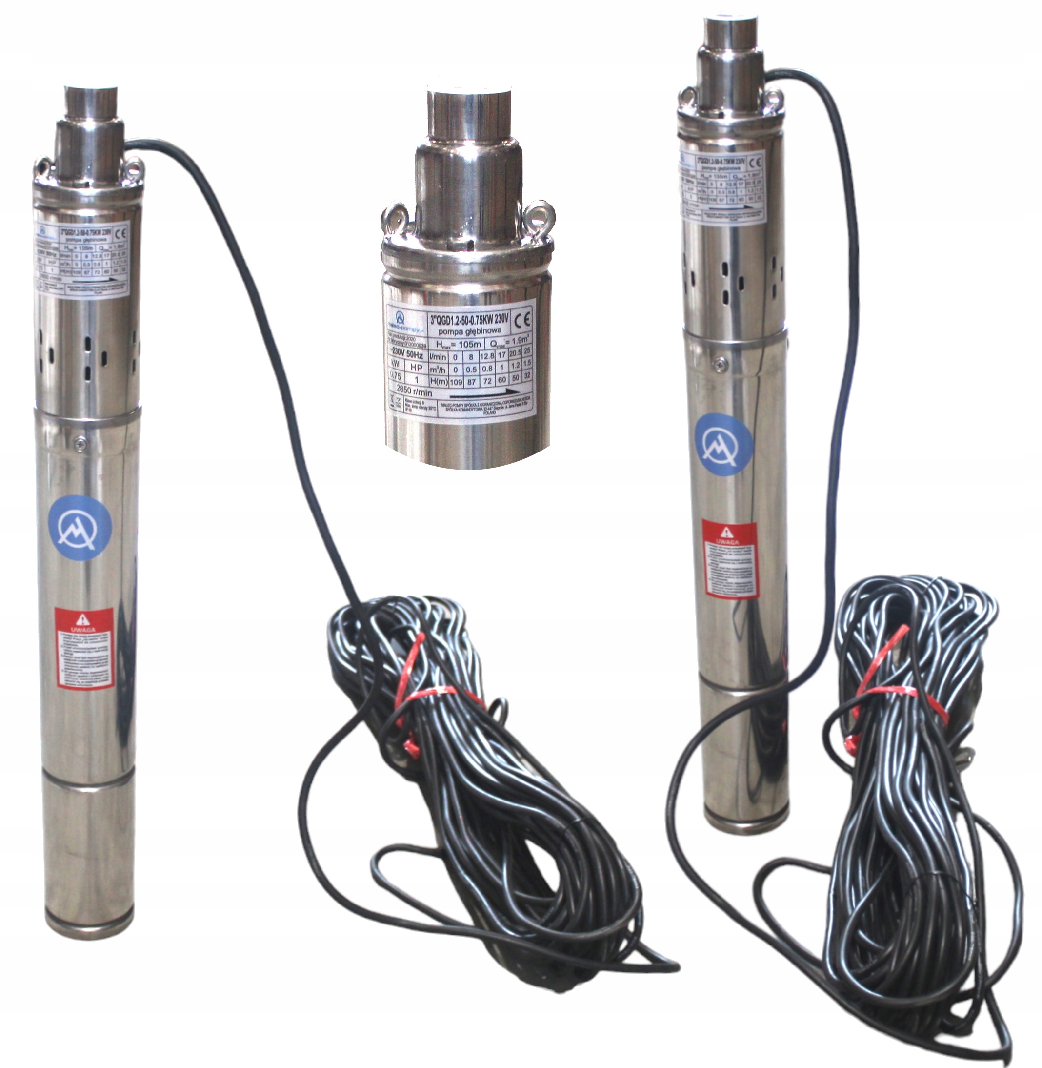 Maličké Ponorné Čerpadlo 3QGD1-25 Do Ponorné Studny Vody 28 L/min 370 W