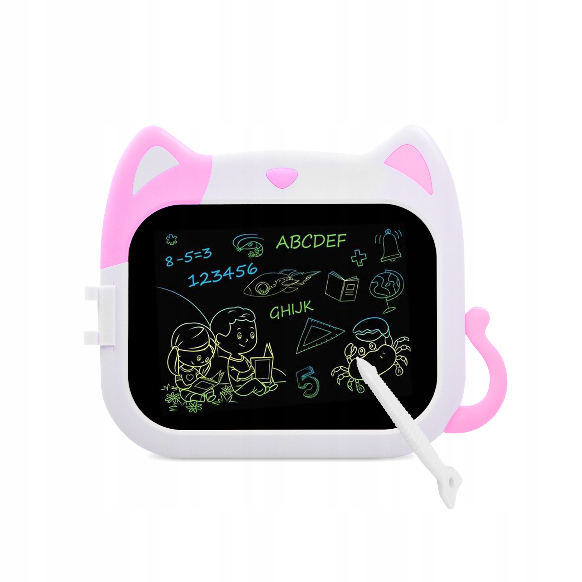Aga4Kids TABLET GRAFICZNY LCD 10" ZNIKOPIS DLA DZIECI + RYSIK Kotek Różowy