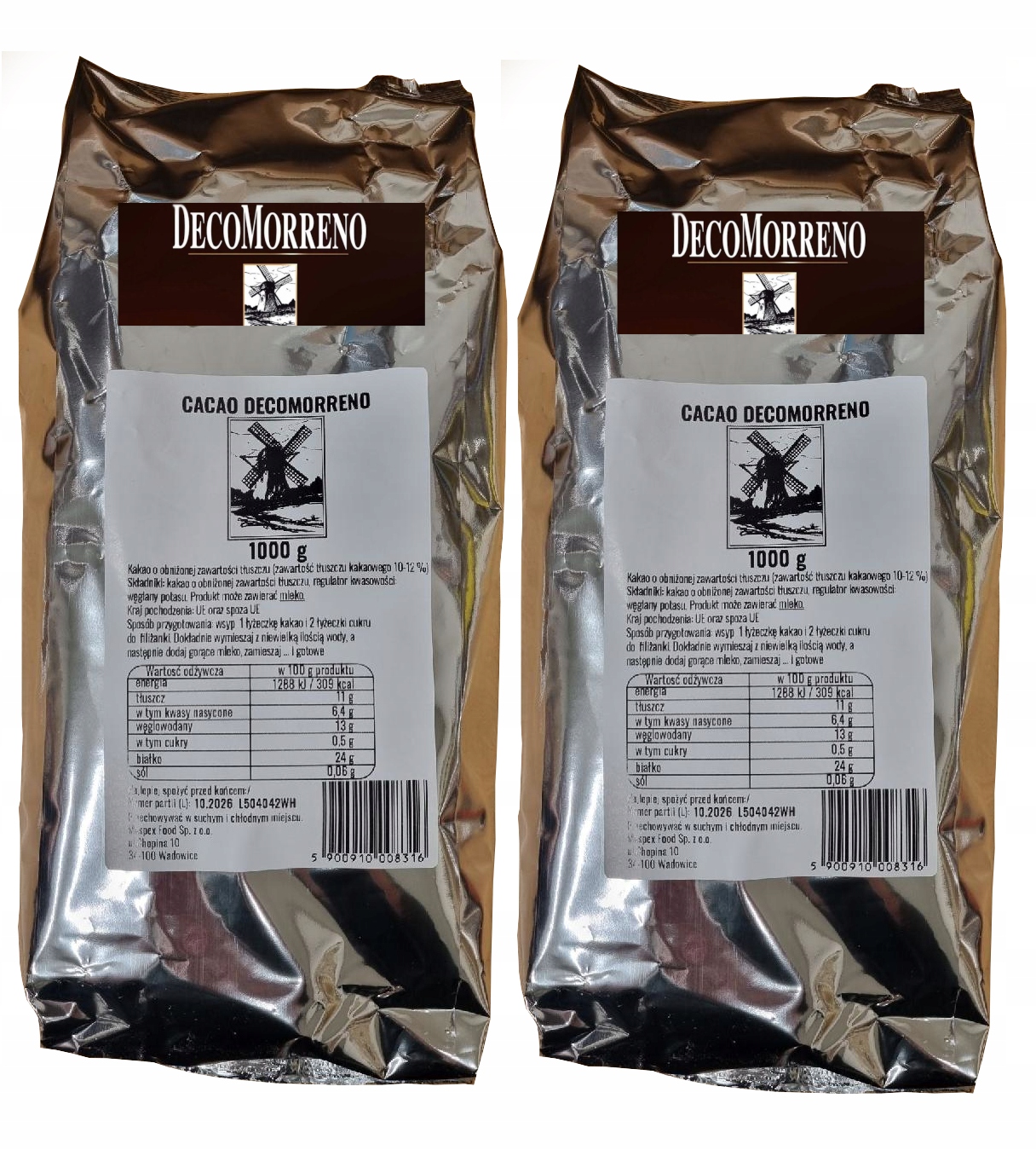 Kakao Decomorreno Oryginalne Ciemne 2 Kg 2 Szt X 1 Kg Maspex