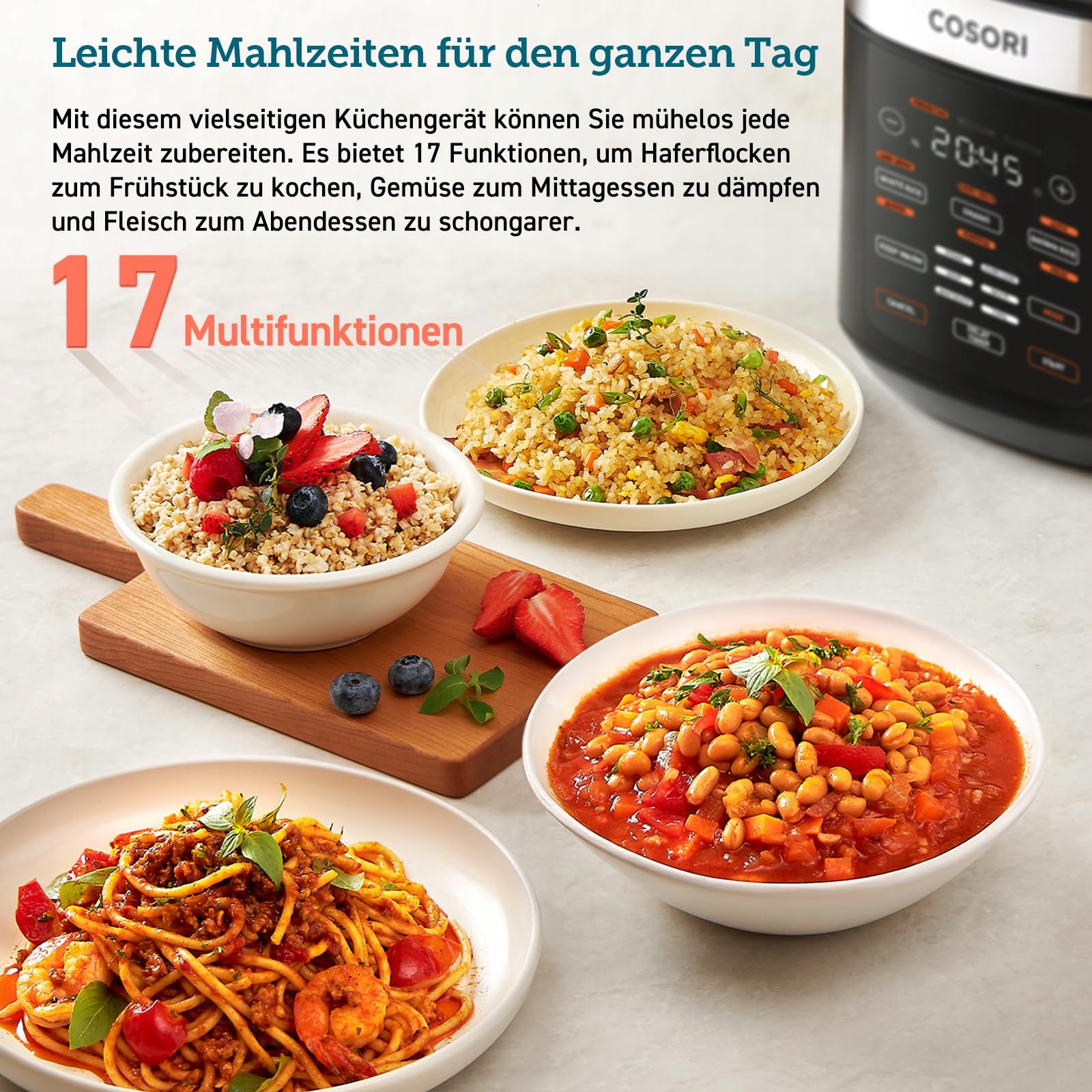 COSORI Multicooker 5L 17 Programów Stalowy Wkład Timer Podgrzewanie — miniatura 2