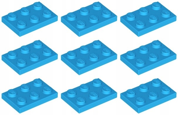 

Lego 3021 Płytka 2x3 lazurowa ciemna (10g) 9 szt.