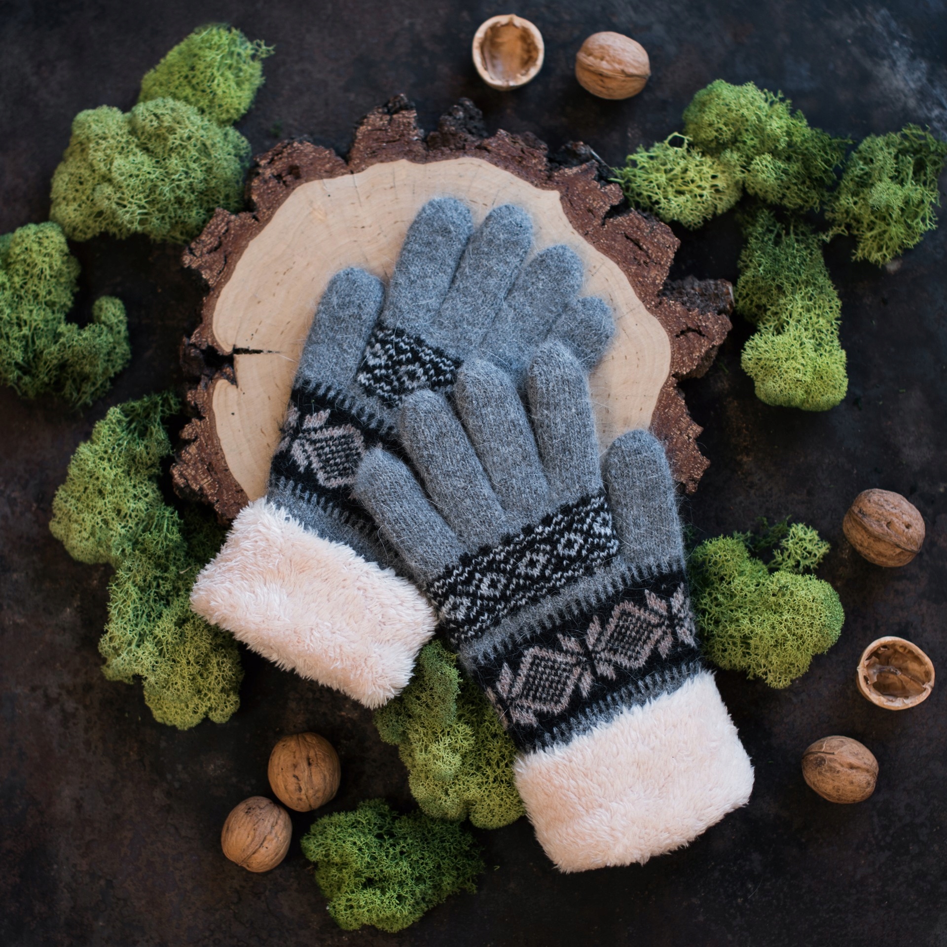 RĘKAWICZKI ZIMOWE CIEPŁE NORWESKIE DAMSKIE ŚNIEG Marka Art of Polo