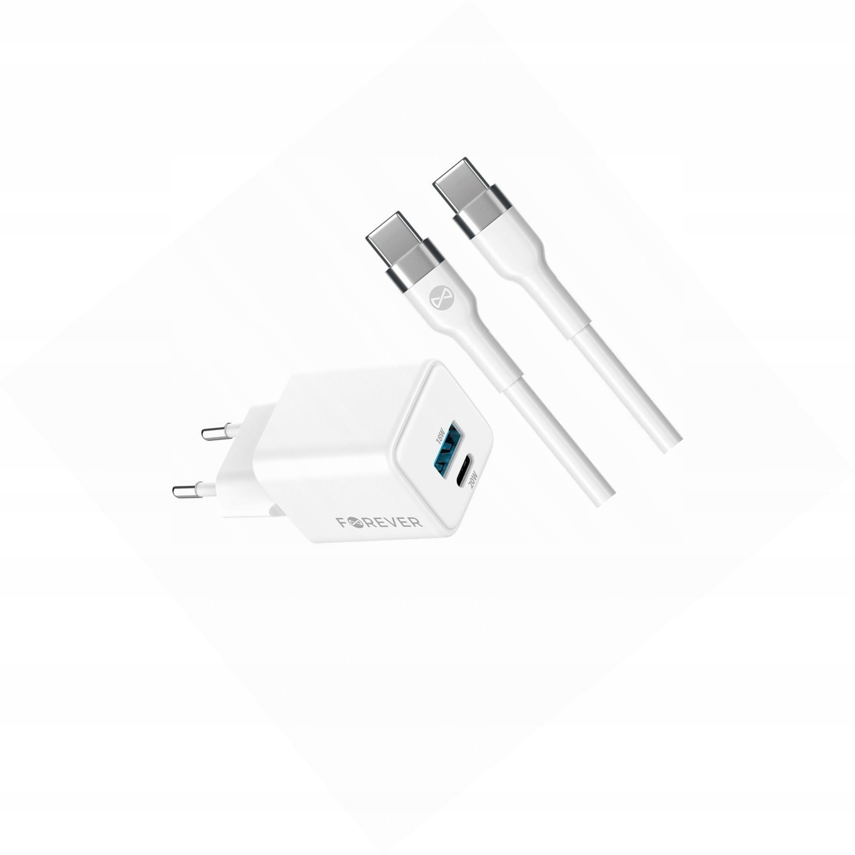 Szybka ładowarka GaN 20W 2 wejścia Usb i Usb-c z kablem do Xiaomi Redmi 9AT