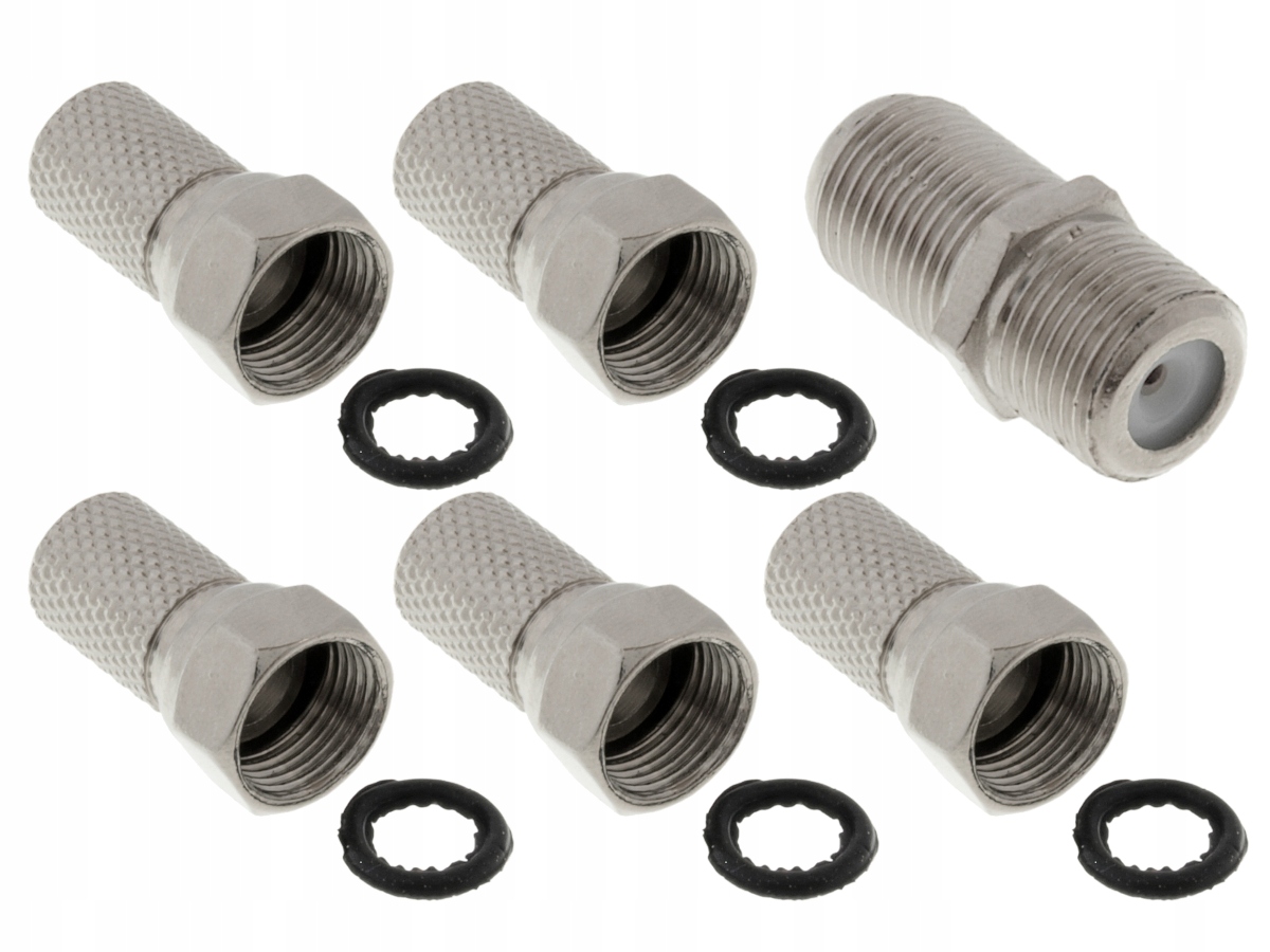 ZESTAW 5x WTYK F z USZCZELKĄ + 1x GNIAZDO F BECZKA