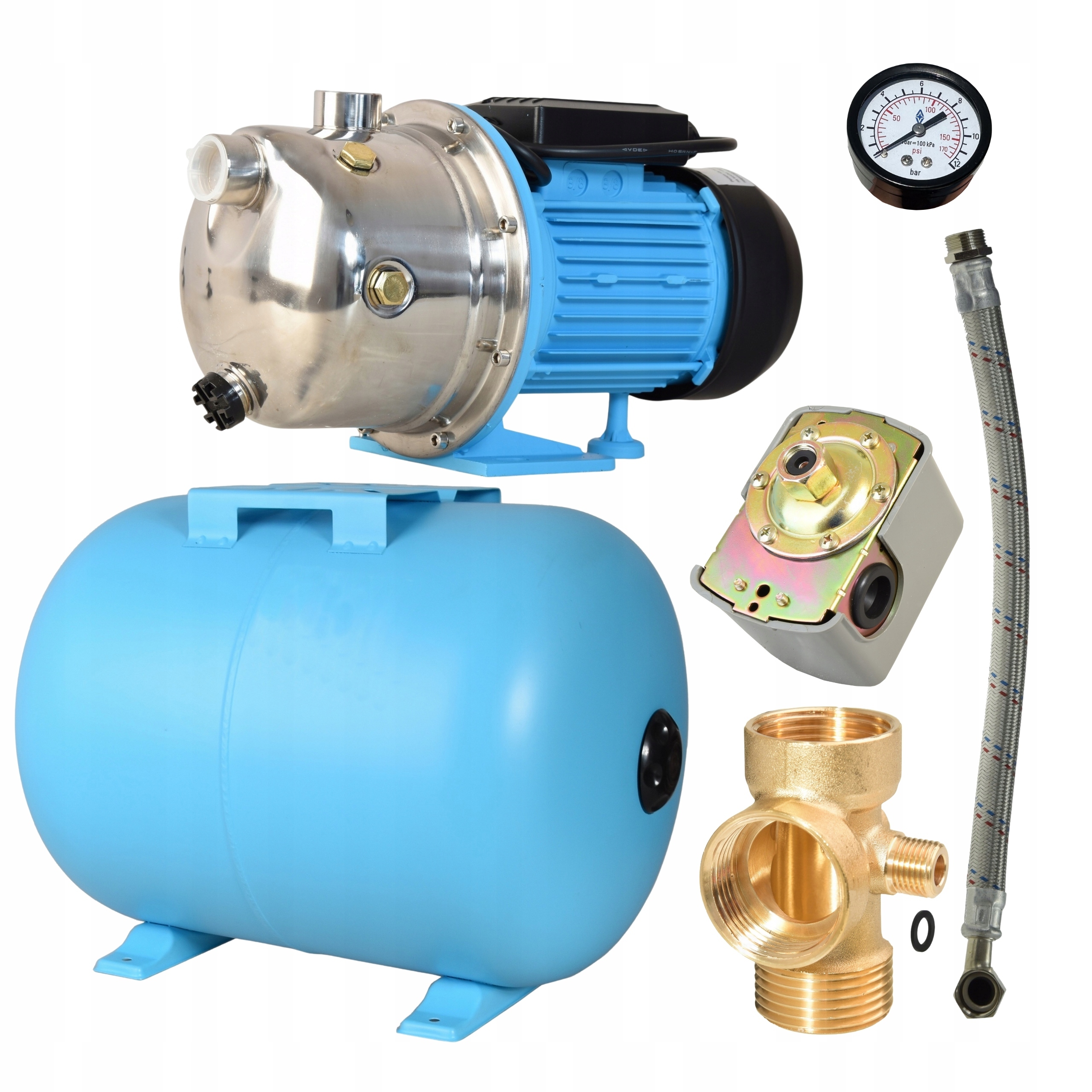 Hydrofor Na Vodu, Sacie Čerpadlo 1100 W 60 L/min S Nádržou 24 L, Príslušenstvo